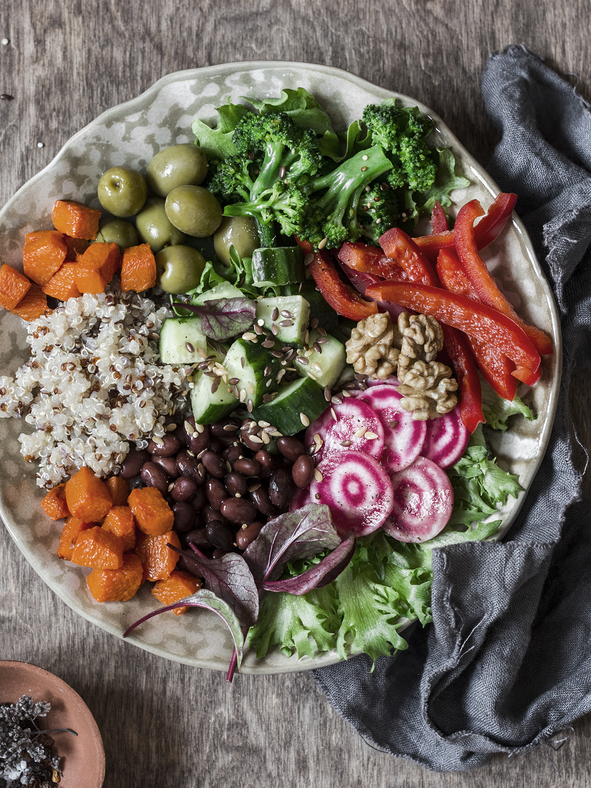 Plate of plant-based food