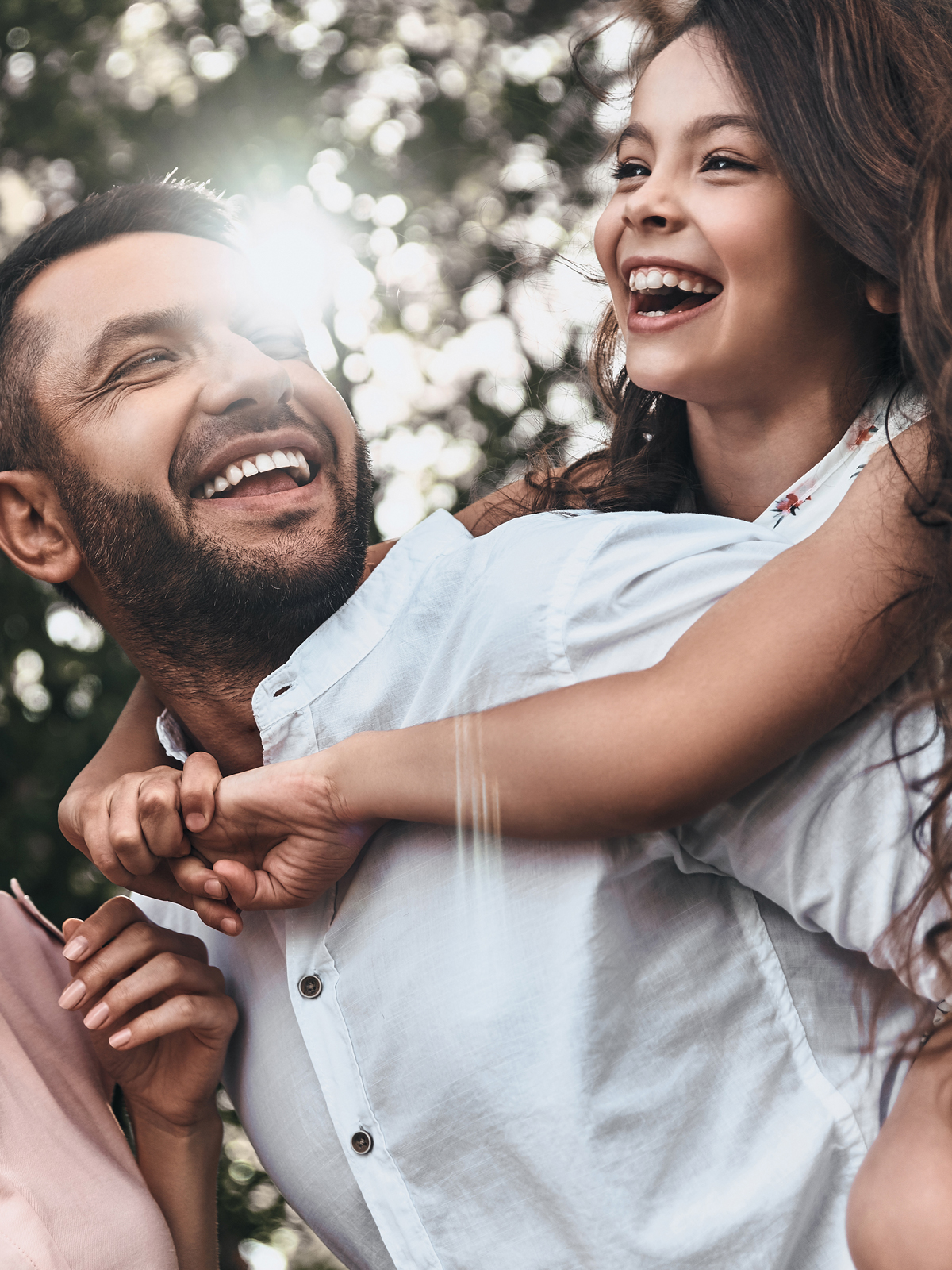 happy family laughing